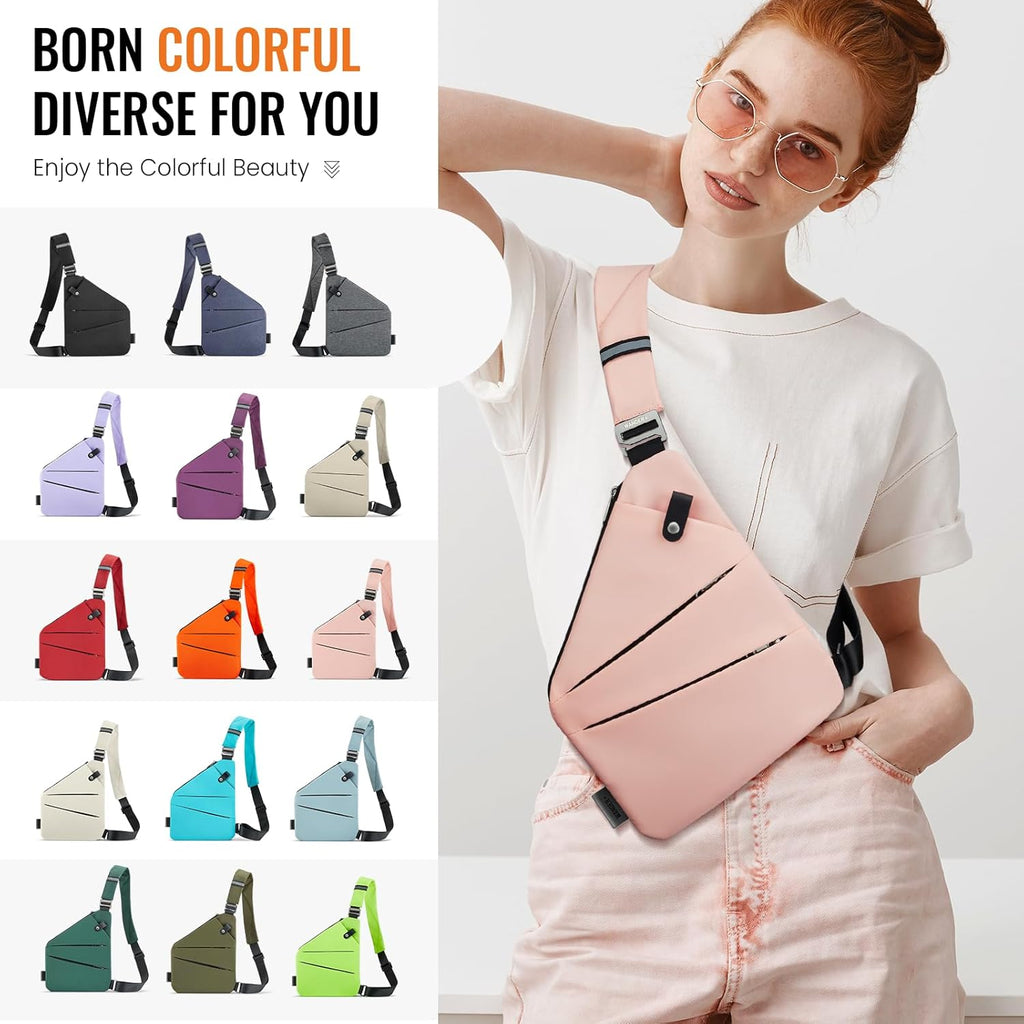 WANDER PLUS® Anti Theft Crossbody Travel Bag for Women Men, Multi-Pocket Crossbody Bag, Slim Sling Bag