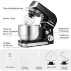 Kitchen In The Box Stand Mixer,3.2Qt Small Electric Food Mixer,6 Speeds Portable Lightweight Kitchen Mixer For Daily Use With Egg Whisk,Dough Hook,Flat Beater (Black)