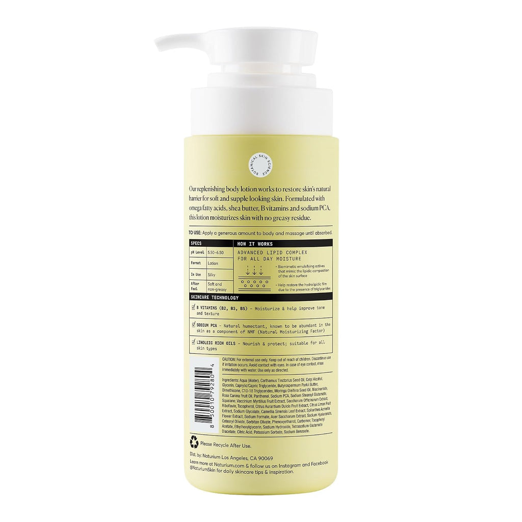 Naturium Bio-Lipid Restoring Moisturizing Body Lotion With Shea Butter, Fragrance Free, 14 Oz