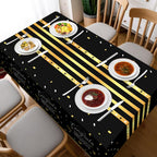 Childom 3 Pack Graduation Tablecloth,Graduation Decorations Class of 2026 Graduation Party Decorations,54"x108" Black and Gold Plastic Table Cloth Disposable Rectangle for Home,School,Party Supplies