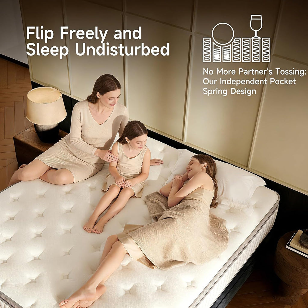 Twin Mattress, 10 Inch Hybrid Twin Mattress In A Box, Gel Memory Foam With Individual Isolation Pocket Springs, Medium Firm, Motion Isolation & Pressure Relief, Certipur-Us Certified