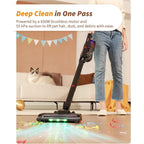 Eleckeys 650W Cordless Vacuum Cleaner For Home, Pet Hair & Hardwood Floors, 55Kpa Lightweight Vacuum Cleaners With 65 Mins Runtime, Self-Standing, Foldable Tube, Charging Dock & Anti-Tangle Brush