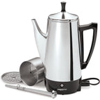 Presto 02811 Stainless Steel Electric Coffee Percolator - 12-Cups, Easy-Pour Spout, Stay-Cool Handle, Make 2-12 Cups
