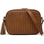Woven Crossbody Bag, Small Summer Purse And Boho Bag For Women | Vegan Leather, Roomy Space, 2.3L Capacity, Fits Ipad Mini/Long Wallet/Kindle, Versatile For Daily Use/Casual/Date/Office