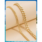 Gold Ankle Bracelets for Women - Waterproof 14K Gold Plated Dainty Cuban Link Chain Anklets, Adjustable Non-Tarnish Layered Anklet Set for Beach Vacation & Everyday Wear, Perfect Jewelry Gift