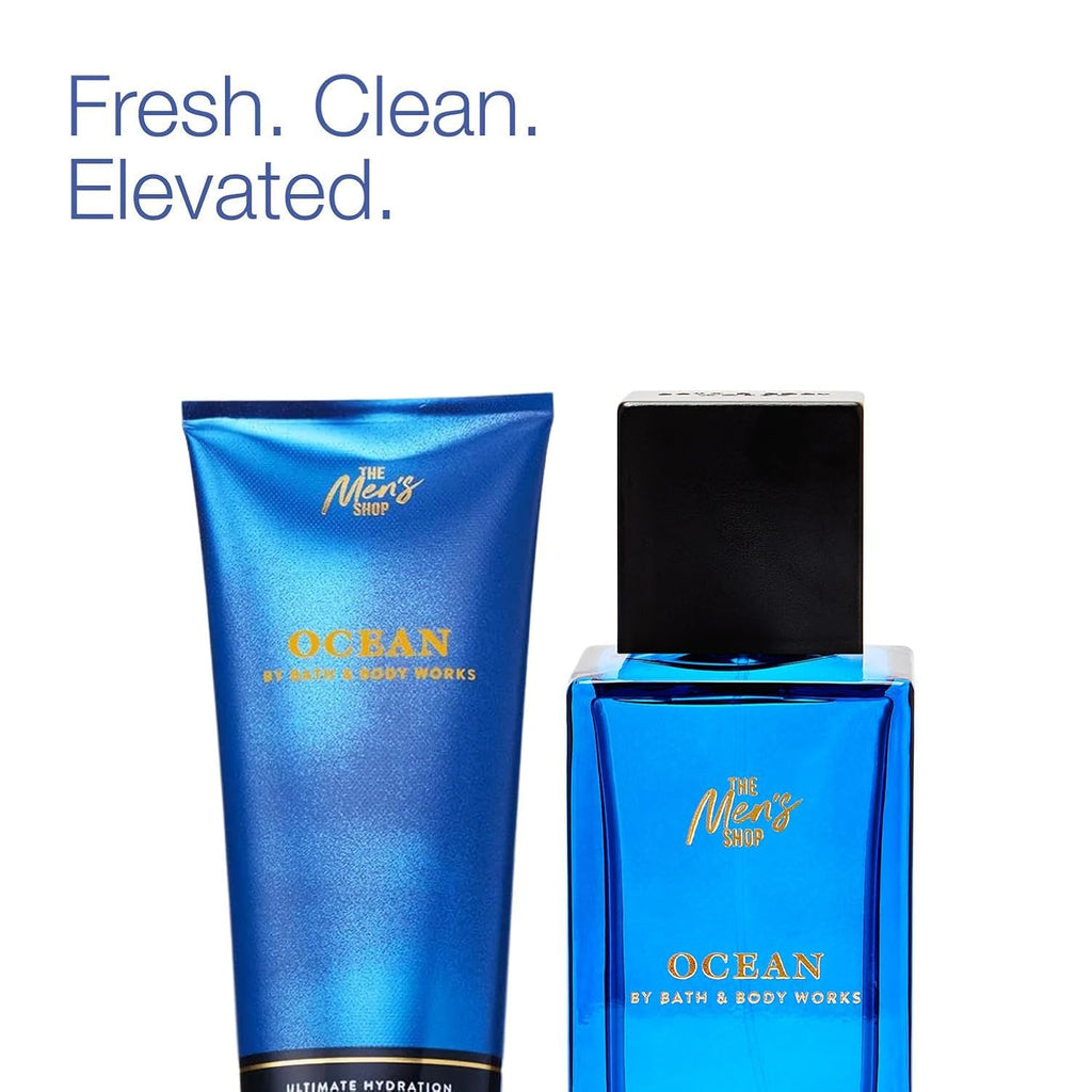Bath & Body Works Ocean Cologne & Ultimate Hydration Body Cream - Scented Body Cream & Cologne for Men - Long-Lasting Fragrance - Instant Moisturization - Dermatologist-Approved - Gifts for Him