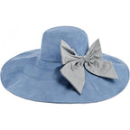Women's Foldable Floppy Sun Hats Reversible Vacation Beach Cap Summer Wide Brim UPF 50+ Travel Fishing Bucket Hat Blue, Cotton Linen
