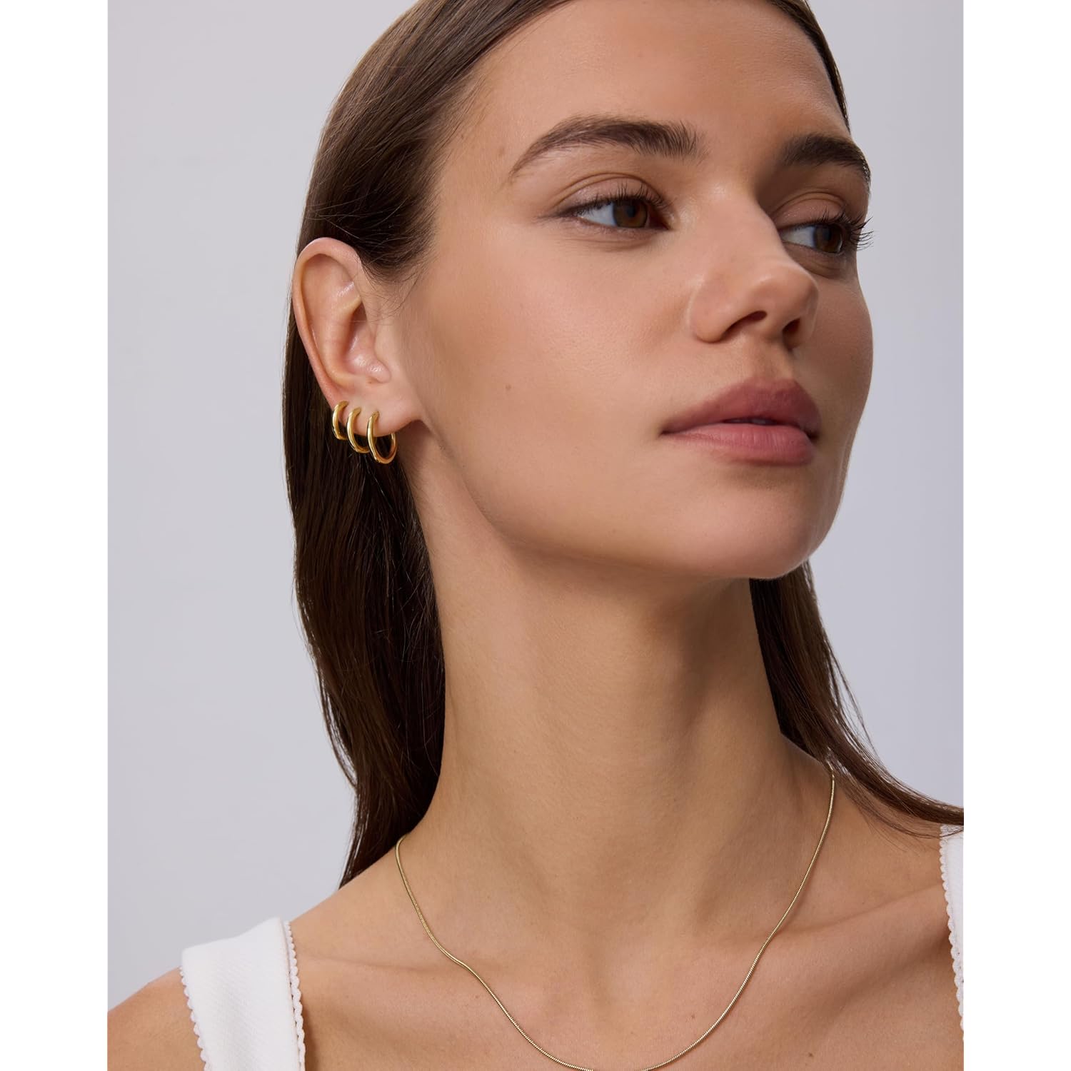PAVOI Waterproof Hoop Earrings Set for Women - Stainless Steel Multi-Pack with Cubic Zirconia - Small & Chunky Huggie, Thin Hoops, Cascade Graduated Styles - Trendy Fashion Piercing Jewelry