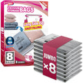 Taili 8 Pack Jumbo Vacuum Storage Bags, 39X28 Inch, Long Side Zip Vacuum Seal Bags For Clothing, Space Saver For Beddings, Comforters, Blankets, Pillows