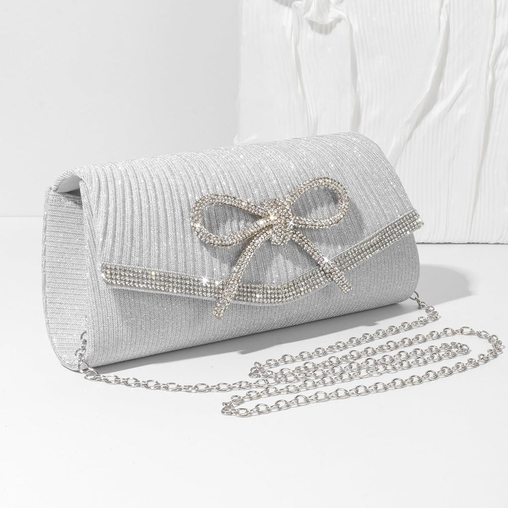 Trisapu Bow Evening Bag Sparkly Clutch Purses for Women Wedding Glitter Rhinestone Party Prom Purse Dressy Clutch Bags | Bow, Sparkly, Wedding, Glitter, Rhinestone, Party