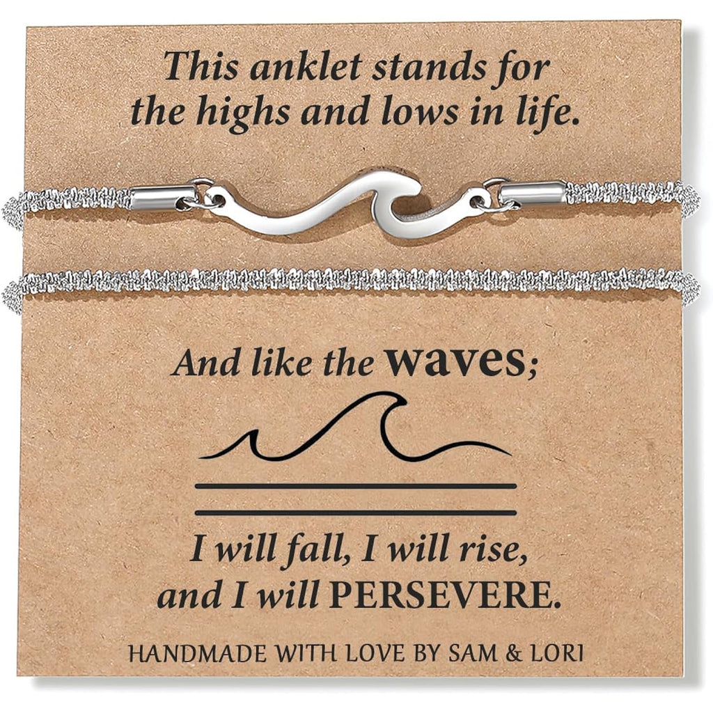 SAM & LORI Anklets Ankle Bracelets for Women Waterproof Anklets Bestie Sister Best Friend Birthday Gifts Beach Jewelry Adjustable Stainless Steel