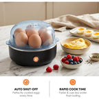 Elite Gourmet Egc115B Easy Egg Cooker Electric 7-Egg Capacity, Soft, Medium, Hard-Boiled Egg Cooker With Auto Shut-Off, Measuring Cup Included, Bpa Free, Classic Black