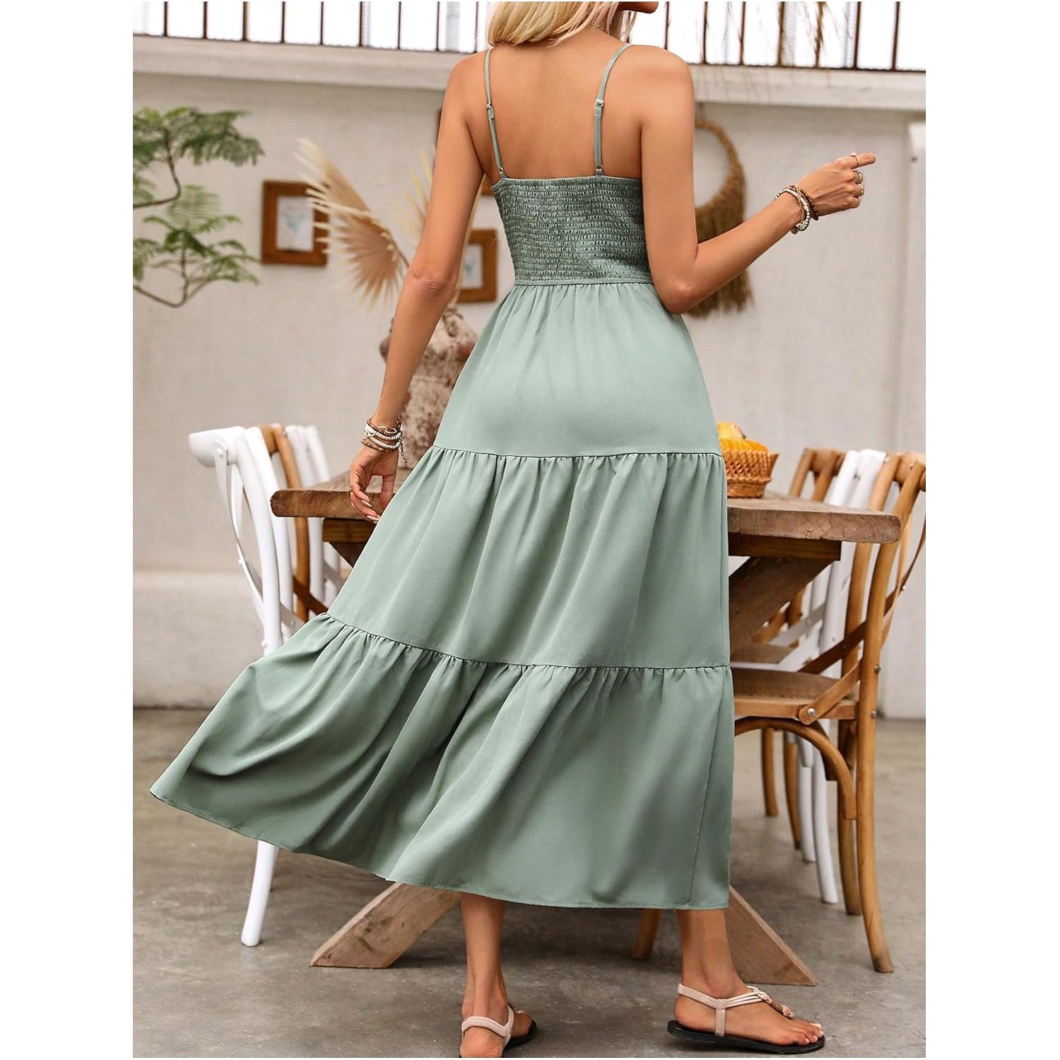 Beaudrm Women'S Summer Maxi Dresses Boho Summer Wedding Guest Dress Beach Vacation Outfits Cruise Flowy Milkmaid Sundresses