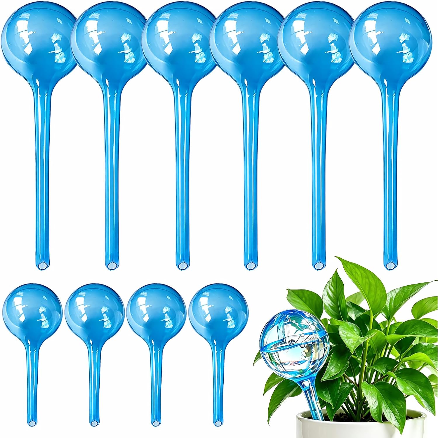 Self Watering Globes For Plant, 10Pcs Auto Watering Bulb For Indoor Outdoor | Garden Potted Plant Watering Device For Vacation Plant Care, Flower Self Caring Water Conservation Device When You'Re Away