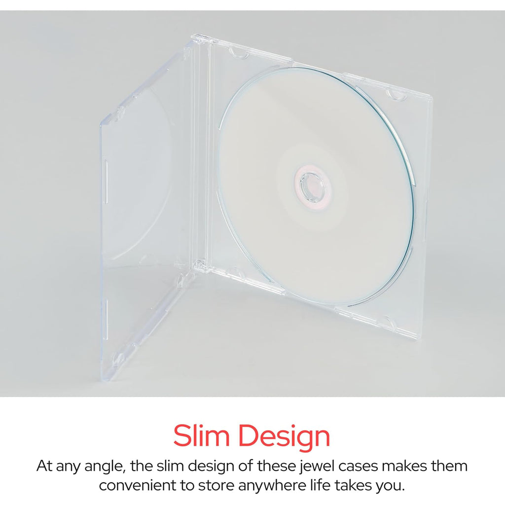 Verbatim Cd Dvd Blu-Ray Clear Slim Jewel Cases, 5.2 Mm – 25 Pack