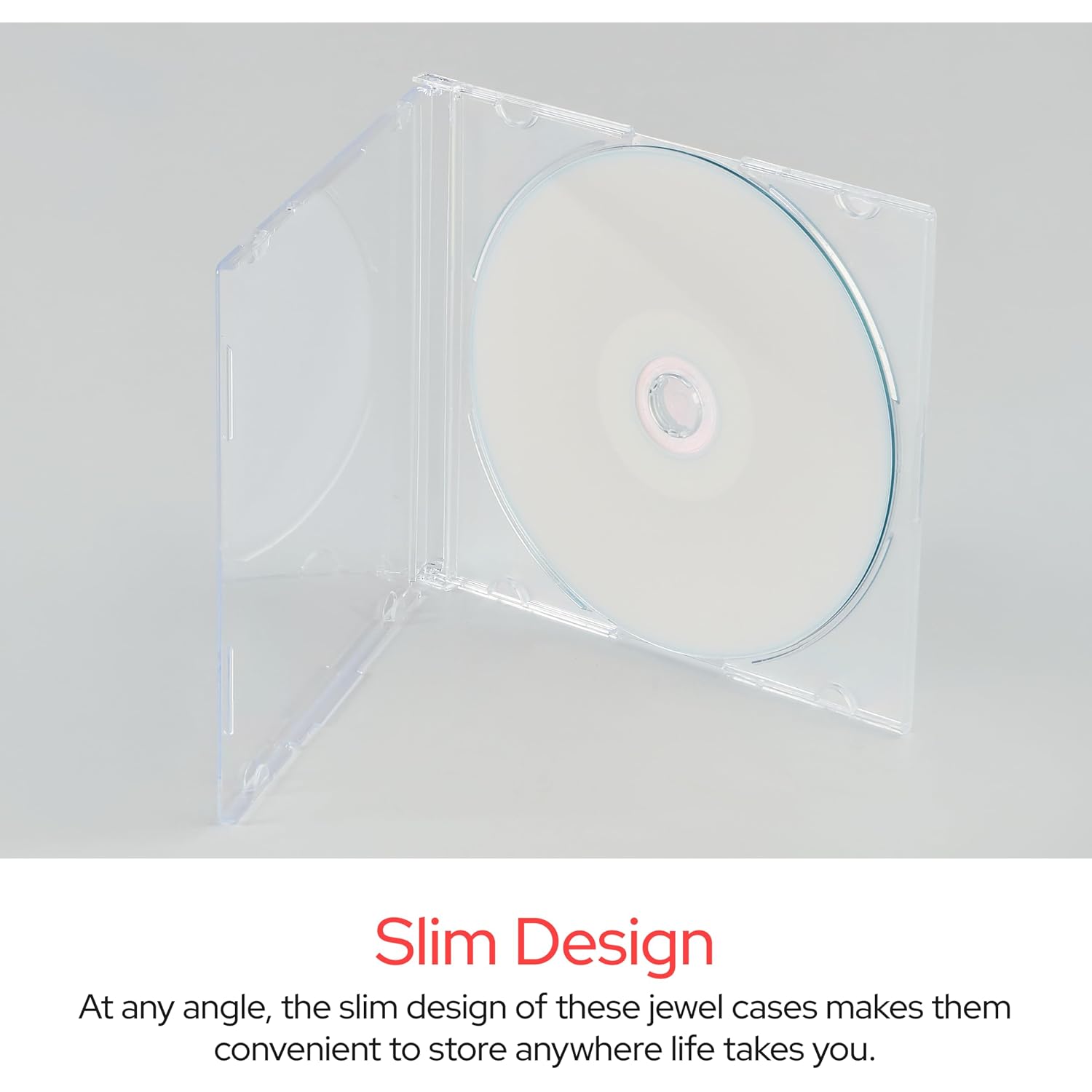 Verbatim Cd Dvd Blu-Ray Clear Slim Jewel Cases, 5.2 Mm – 25 Pack