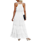 Prettygarden Women'S 2026 Summer Maxi Dress Spaghetti Strap Sleeveless High Waist Beach Vacation Long Sundresses