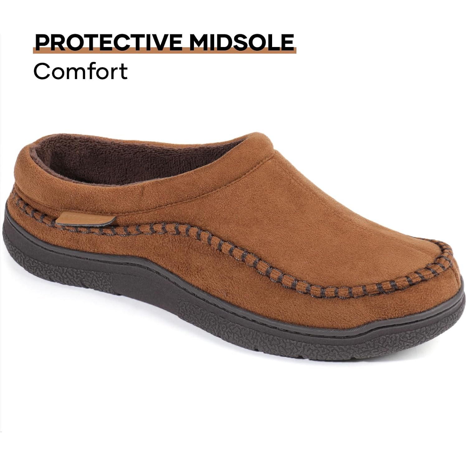 Men'S Slip On Moccasin Slippers, Indoor/Outdoor Warm Fuzzy Comfy House Shoes, Fluffy Wide Loafer Slippers