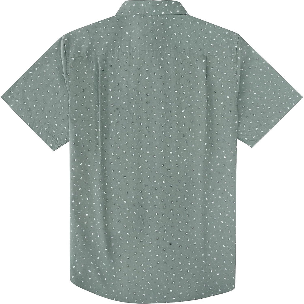 Dubinik® Mens Short Sleeve Button Down Shirts 100% Cotton Plaid Men'S Casual Button-Down Shirts With Pocket
