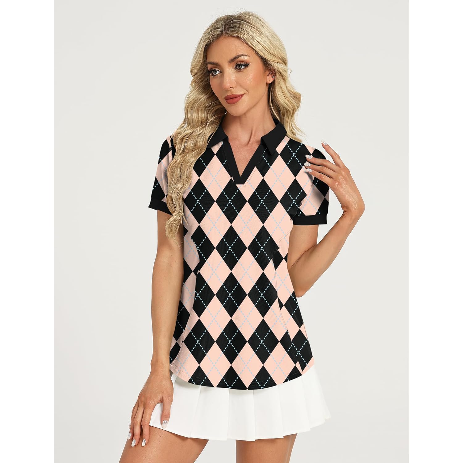 Womens Polo Shirt Golf Shirts Women Collared Shirts Short Sleeve Tee V Neck Tops
