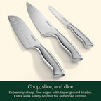 Cuisinart Stainless Steel Hollow Handle 15-Piece Cutlery Block Set, Kitchen Knife Set with Steel Blades for Precise Cutting, Durable Knives with Ergonomic Handles, C77SS-15PK