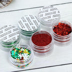 LPOODDNU Winter Nail Art Decorations: Flakes 3D White Snowflake Nail Decals, Green Red Designs, Holographic Christmas Glitters