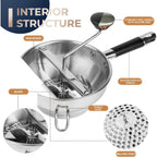 Stainless Steel Food Mills With 3 Milling Discs,Ergonomic Design Of Rotary Food Mills For Tomato Sauce,Potatoes,Jams With Silicone Handle Dishwasher Safe, Multifunctional Spoon,Orange