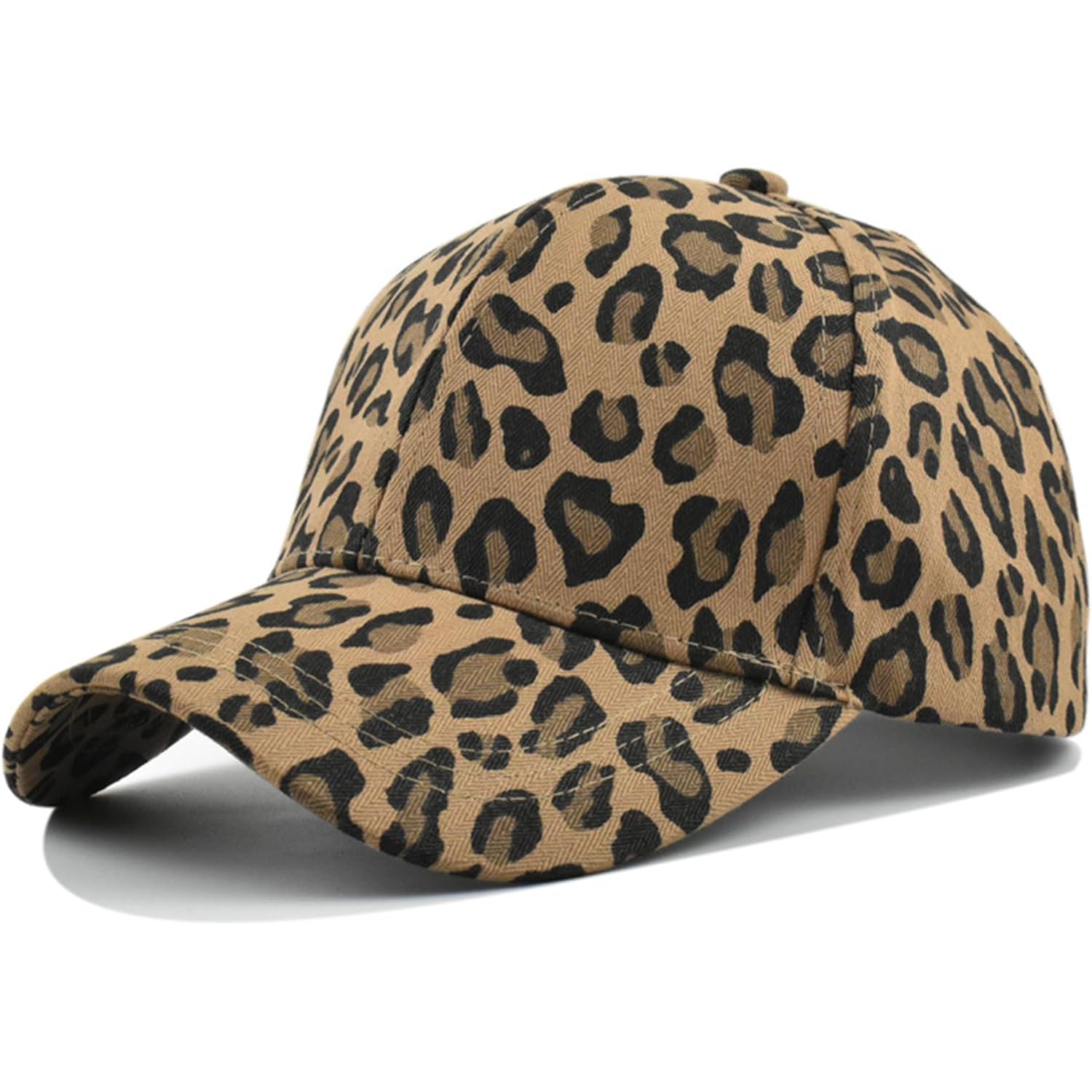 Baseball Hats for Women Men Adjustable Leopard Print Dad Trucker Hat Cotton Sun Protection Caps Sports Golf Medium