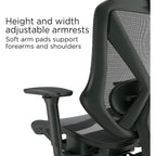 Staples Dexley Ergonomic Task Chair, Mesh, Ergonomic, Lumbar Support, Adjustable Height, Black