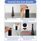 Fly Swatter For Outside/Inside Meal, Picnic, Barbeque, Events - Battery Operated Food Spinning Fan (Black Color, 2Pcs)