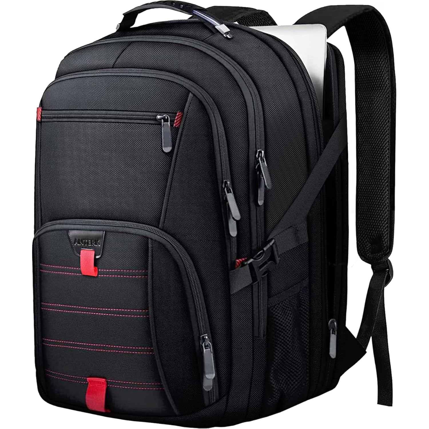 Anterk Extra Large Travel Laptop Backpack 17.3 In Carry On Backpack For Men | Travel Backpack Anti Theft Water Resistant College Bussiness Tsa Airline Approved Work Computer Backpack, Black