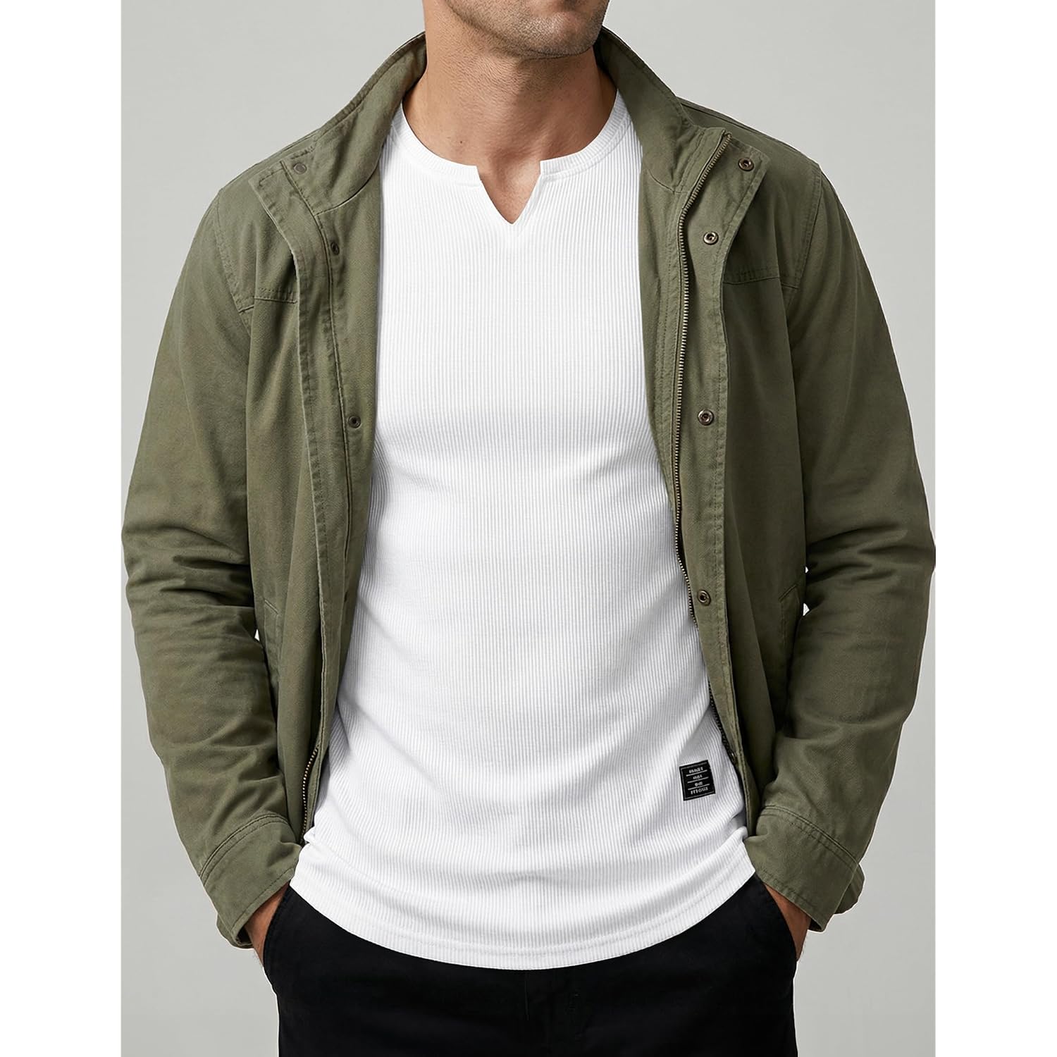 Jmierr Mens Muscle Slim T Shirts Texture V Neck Longline Henley Gym Workout Athletic Tee Shirt