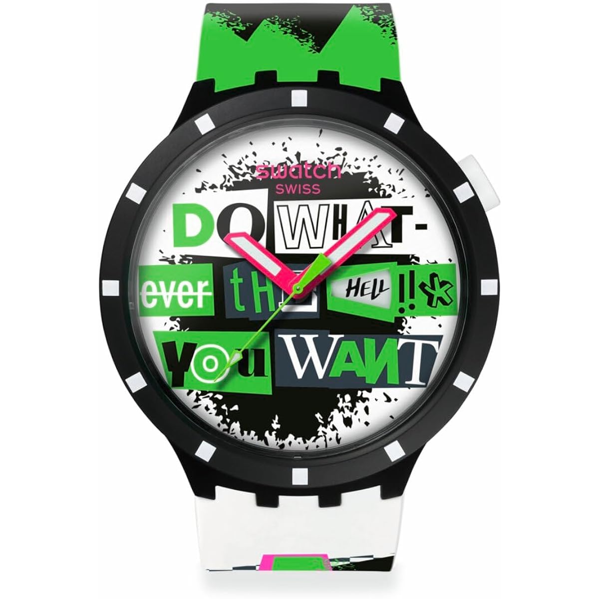 Swatch Big Bold Bioceramic Unisex Watch Casual Polymer Black Automatic Waterproof Lash Out