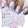 Ocean Nail Stickers Water Decals 24 PCS Marine Life Water Decals for Nails Jellyfish Seashell Turtle Starfish Design DIY Summer Nail Art Decoration Manicure Watermark Supplies for Women