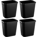 Black Small Trash Can 4Pack, 2Gallon/8L Plastic Office Trash Bin Garbage Can Under Desk, Trash Cans For Bedroom, Office And Kitchen, Trash Bins Wastebasket Fits Narrow Space, Plastic Trash Can