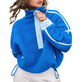 Kumufenc Women'S Fleece Sweatshirts Half Zip Pullover Long Sleeve Oversized Workout Crop Tops Hoodie With Pocket