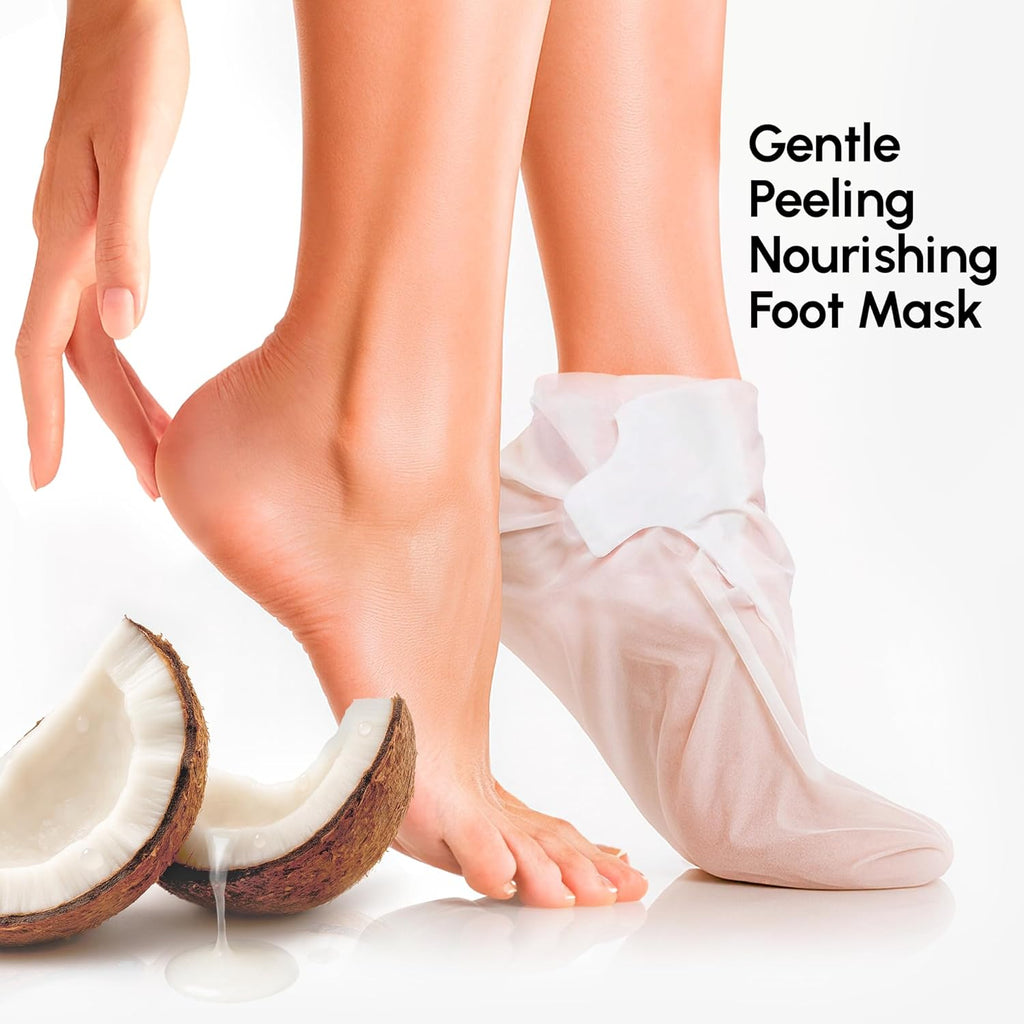 MAREE Foot Peeling Mask – 3-in-1 Foot Mask for Dry Cracked Feet, Callus Remover – Dead Skin Exfoliating Foot Peel Mask with Glycolic Acid – Moisturizing Socks for Men – Spa Self Care Gifts for Women
