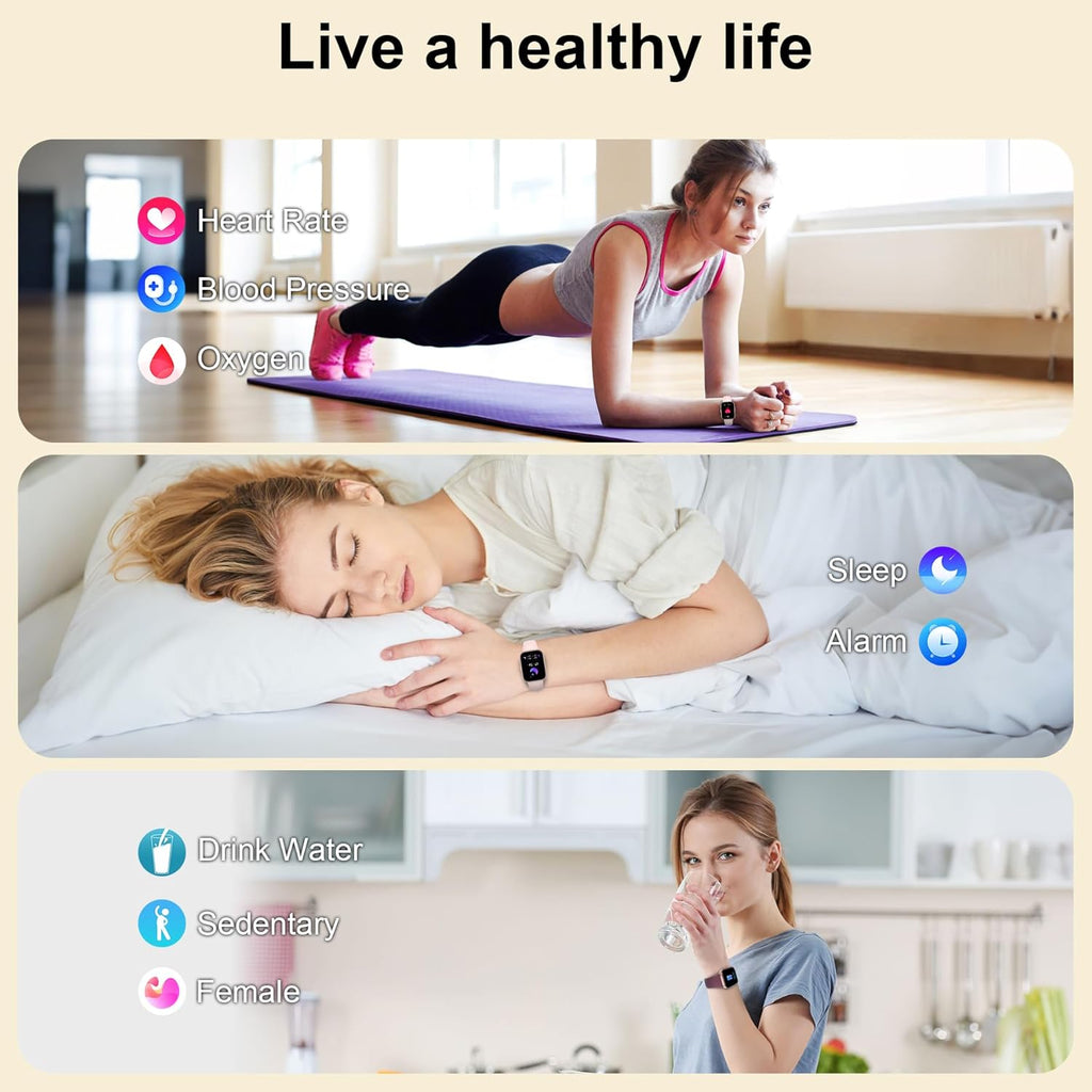 Smart Watch for Women with Bluetooth Call/Answer,1.75" Fitness Watch with Pedometer Heart Rate Sleep Monitor Step Counter Calorie 120+Sport Modes Smartwatch for Android iOS