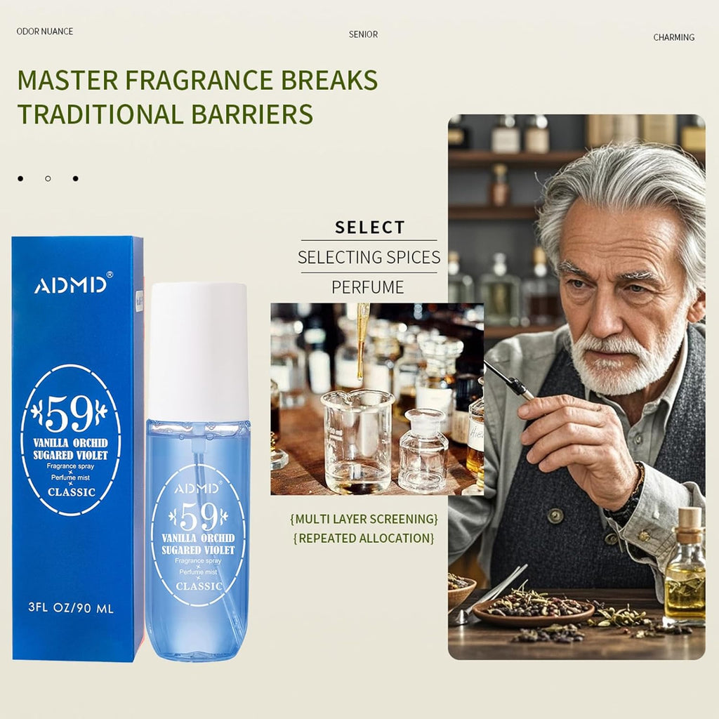 ADMD Sweet Floral Body Spray Romantic Perfume for Women, Model 59# Delightful Fruity Long-Lasting, Enchanting Fragrance Mist, Travel-Size 90ml Non-Sticky