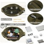 Canvas Tote Bag Casual Hobo Crossbody Shoulder Bag for Women and Men Large Purse Messenger Bag Travel Work