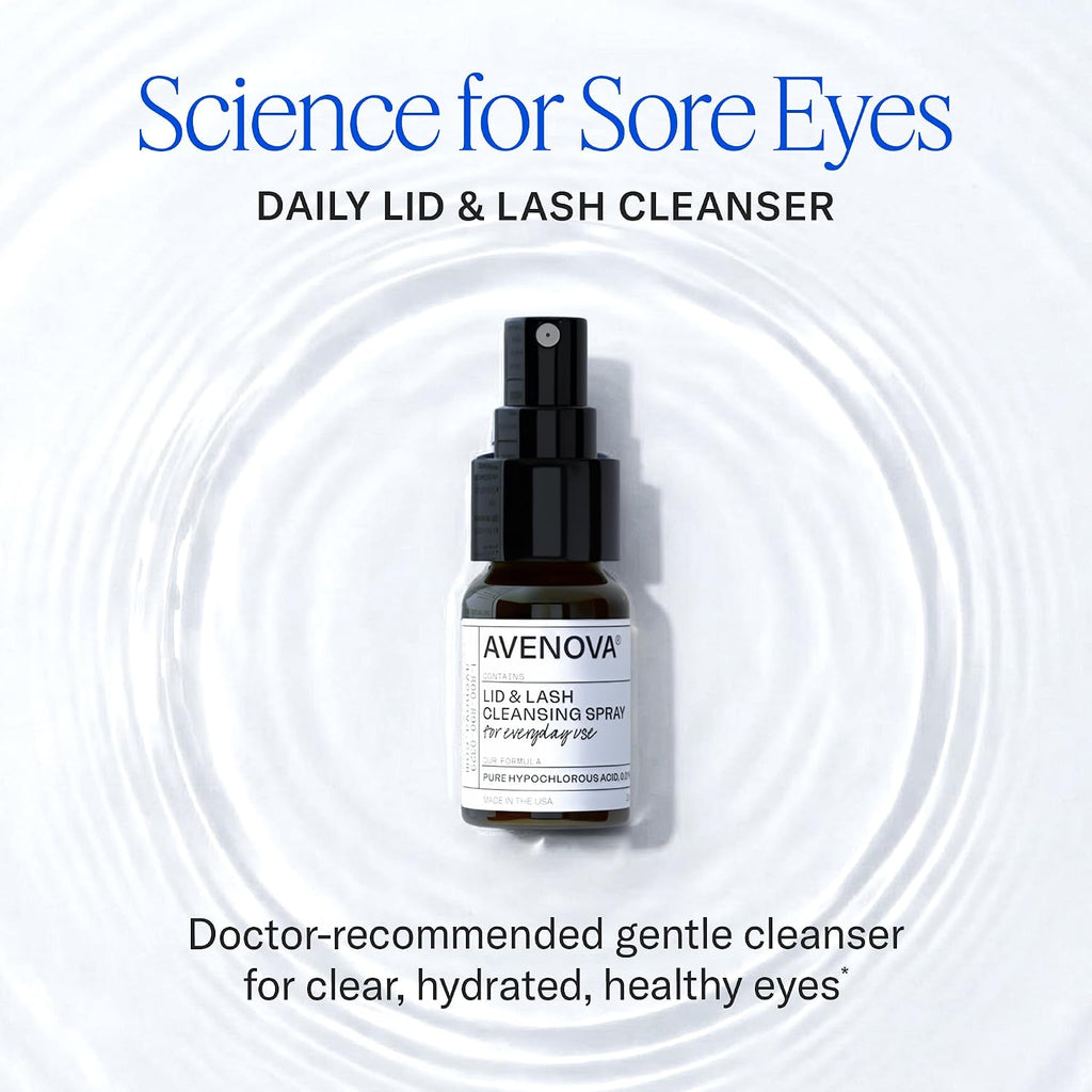 Avenova Eyelid And Eyelash Cleanser Spray - 20Ml Bottle - Gentle Everyday Pure Hypochlorous Acid Spray For Eye Irritation