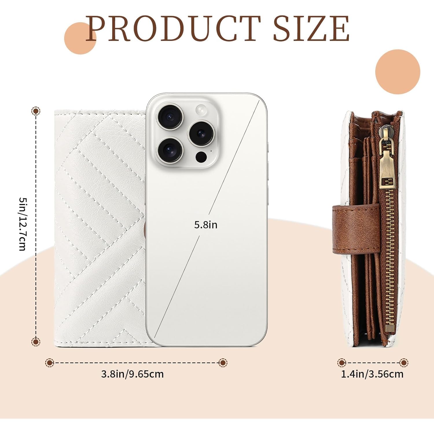 GAEKEAO Small Wallets for Women Vegan Leather RFID Blocking Bifold Zipper Pocket Wallet Card Case Purse with ID Window