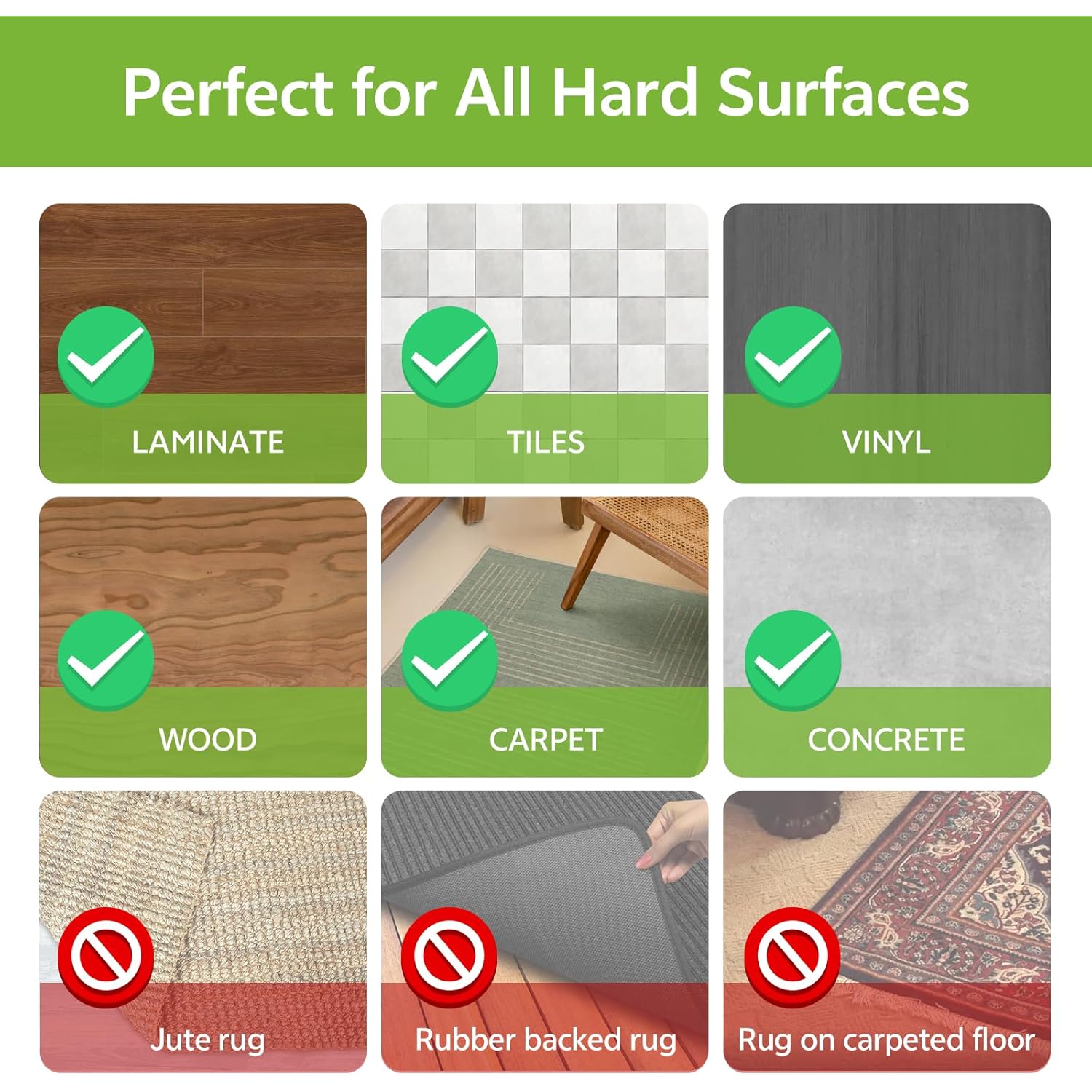 Rabenda Double Sided Carpet Tape - 2 Inch x 12 Yards Removable Rug Tape for Hardwood Floors, Tile & Laminate - No Residue Strong Hold Anti Slip Gripper for Area Rugs, Mats & Carpets