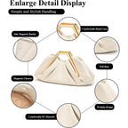 Elegant Ruched Clutch Purse, Soft Dumpling Evening Bag For Women | Scratch-Resistant Pu, Magnetic Snap And Roomy Interior Carry Phone, Keys And Lipstick For Wedding, Prom And Dinners