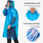Disposable Rain Ponchos For Adults, Clear Poncho With Hood, Emergency Raincoats For Hiking, Camping, Travel