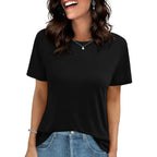 T Shirts for Women - Short Sleeve Spring Summer Tops Soft Basic Tees Beach Vacation Clothes for Casual 2026