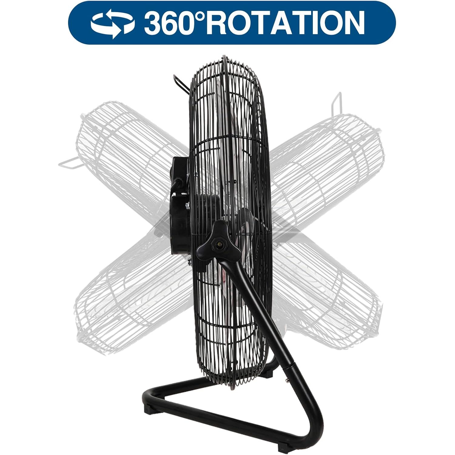 Bilt Hard 20 Inch Heavy Duty Floor Fan - 4650 Cfm High Velocity, 3-Speed With Wall-Mounting System, Industrial Shop Fan For Commercial, Garage, And Greenhouse