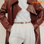 WHIPPY Women Skinny Leather Belt for Jeans Pants Dresses Ladies Fashion Waist Belt with Shiny Gold Buckle