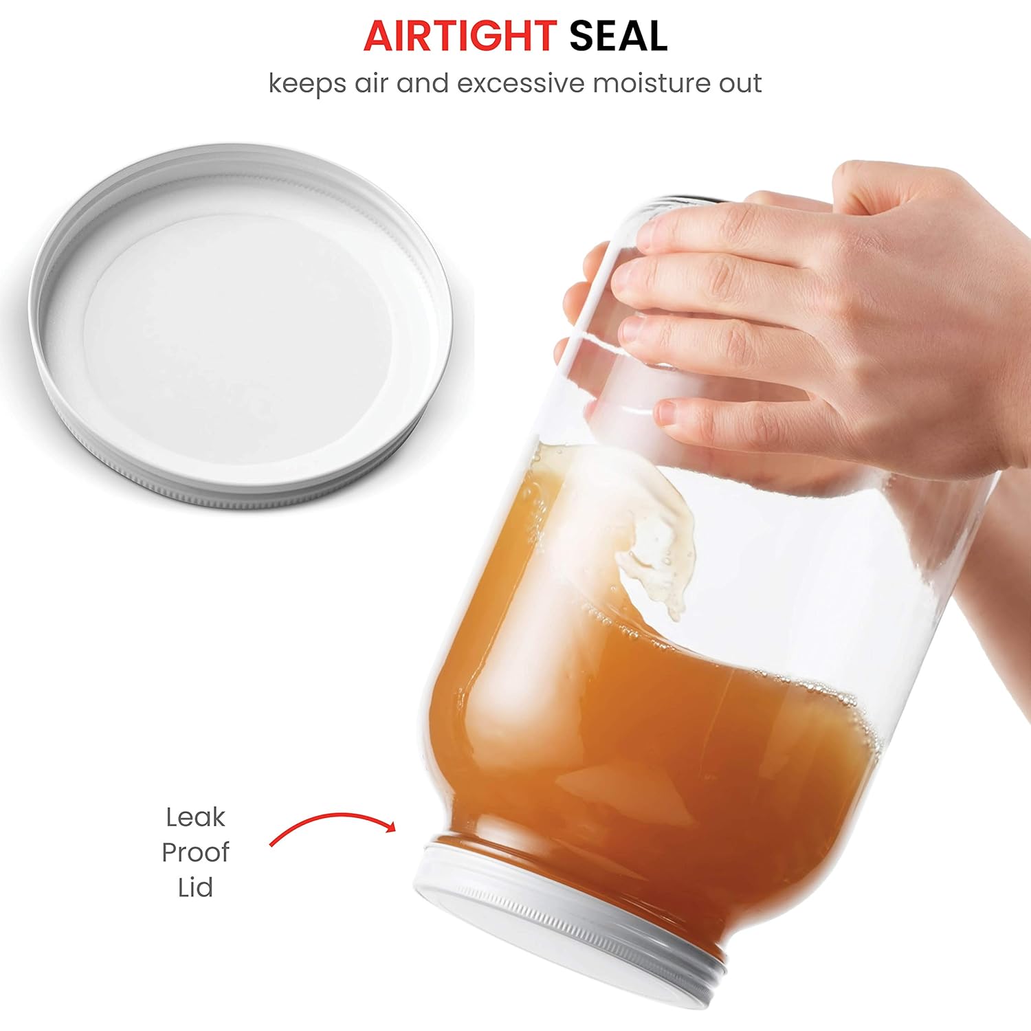 1 Gallon Glass Jar With Lid – 2 Pack Large Glass Jar With Airtight Metal Lids - USDA Approved BPA-Free Dishwasher Safe, Wide Mouth Sun Tea Jar, Gallon Mason Jar for Storage, Fermenting, And Brewing