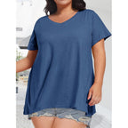 JOELLYUS Plus Size Tops for Women Summer Top Loose Fit Tee Shirts V Neck Short Sleeve Blouse 2026